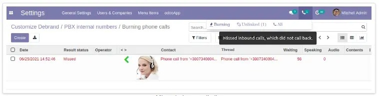 Setting 1 in Binotel and Odoo integration, Unitsoft