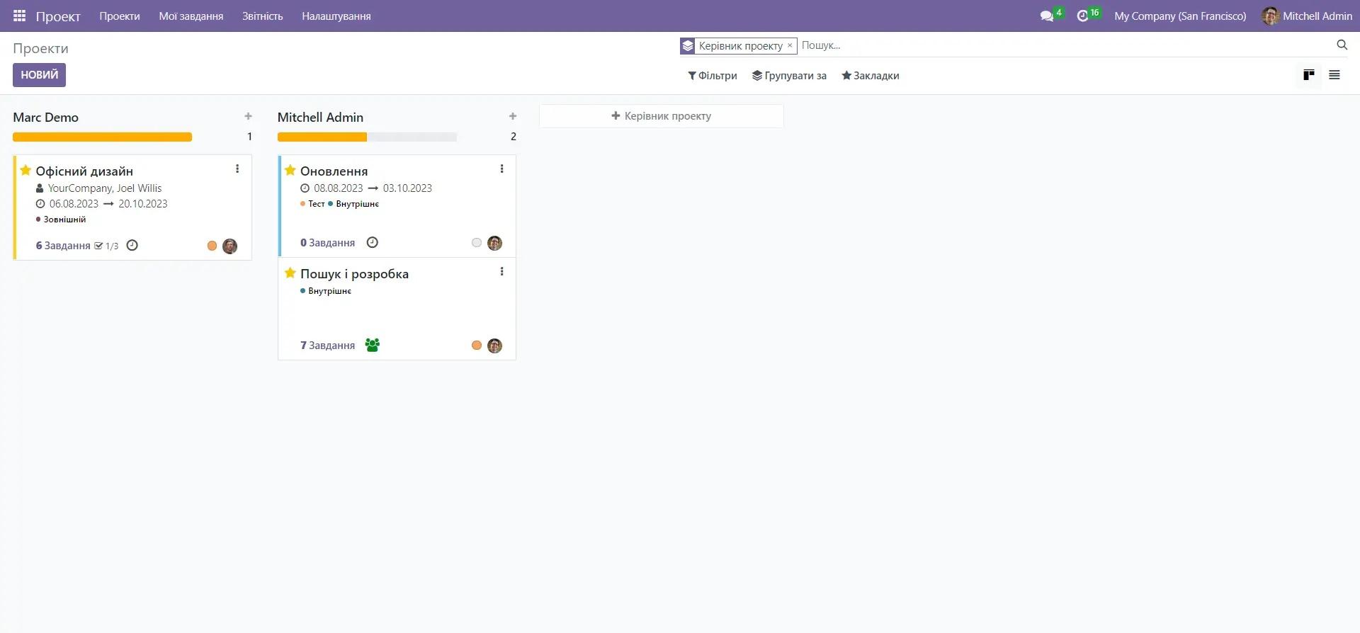 Управління проектами в CRM для ІТ в Odoo, Unitsoft