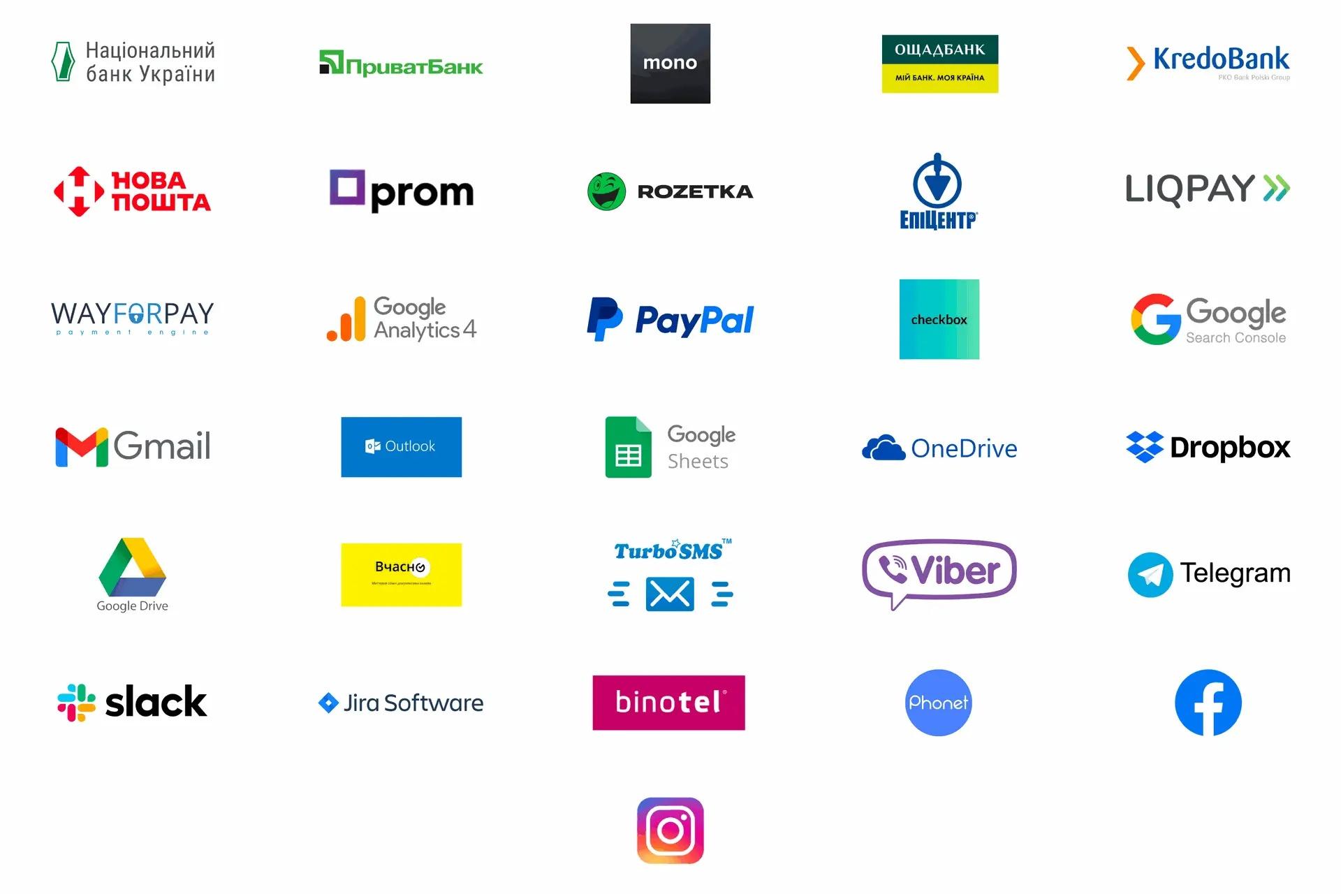 Логтипи готових інтеграцій Odoo, Unitsoft