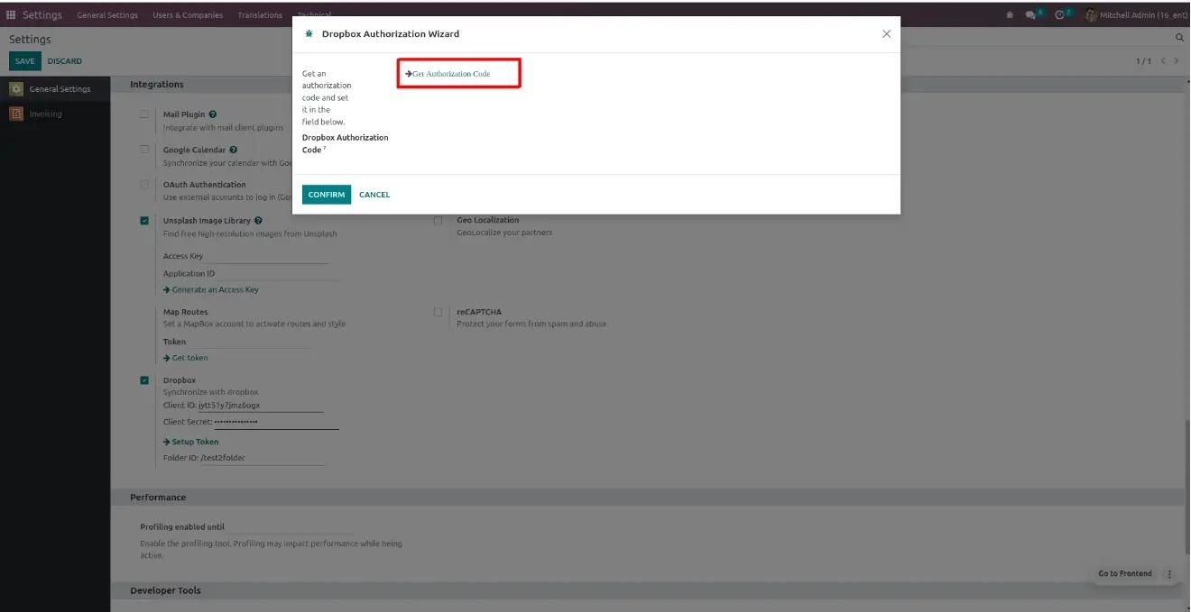 Creating an authorization code, Unitsoft