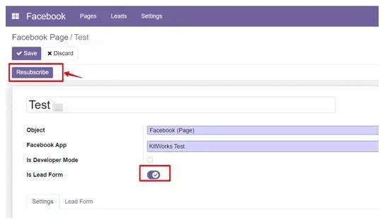Configure and re-subscribe to receive form leads, Unitsoft