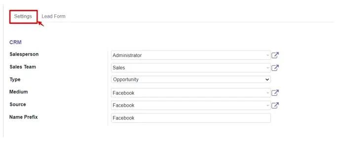 Specify default values ​​when creating a lead in the CRM module in Odoo, Unitsoft