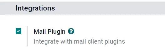 Email plugin enabled in Odoo, Unitsoft