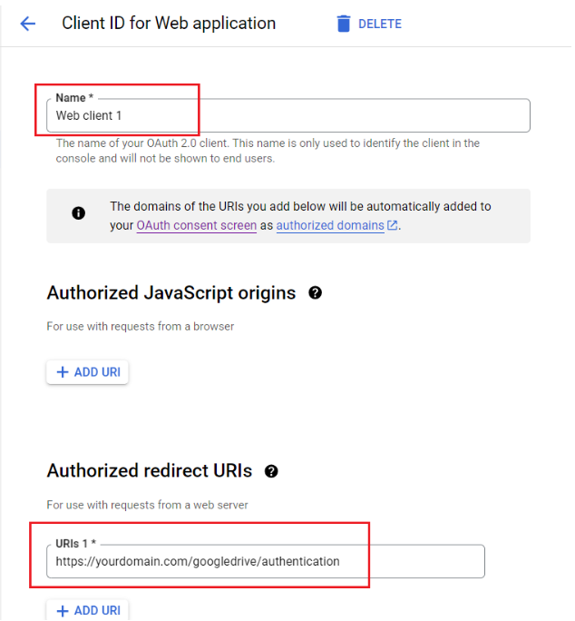 OAuth Client ID Setup, Unitsoft