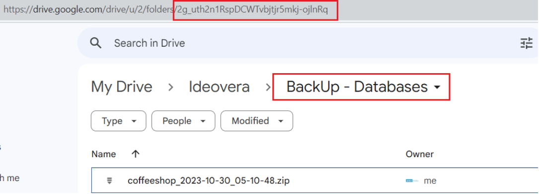 Backup folder on Google Drive, Unitsoft