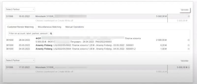 MonoBank bank statement in standard Odoo format, Unitsoft
