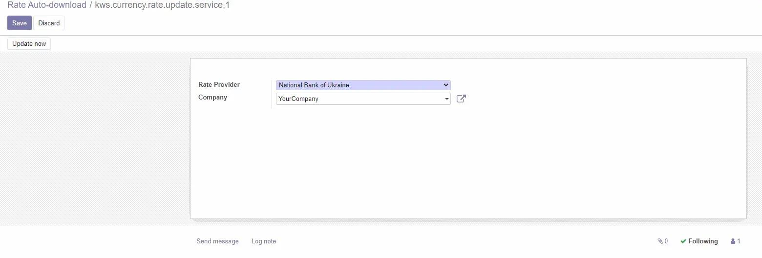 NBU Service Provider in Odoo