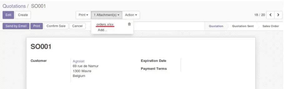 Order Odoo Onedrive synchronization