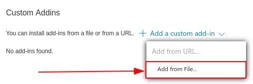 Add a custom add-in to Outlook