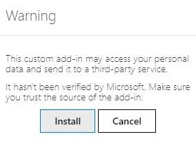 Add an add-in file and install it in Outlook