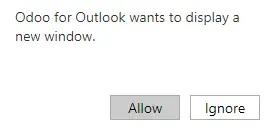 Permission in Odoo for Outlook