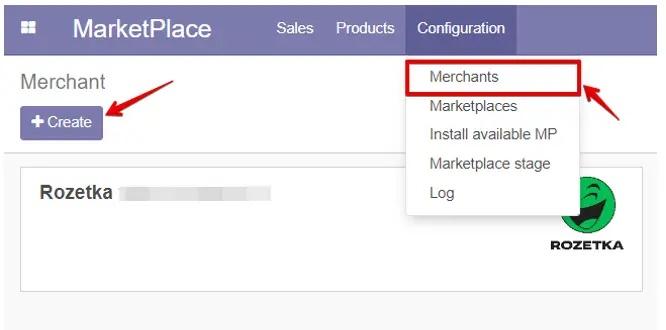 Створення торговця в налаштуваннях модуля Маркетплейс в системі Odoo