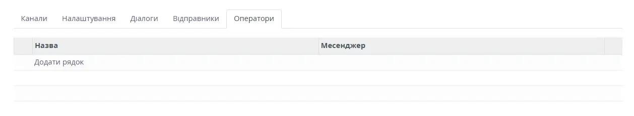 Chatbot operators tab