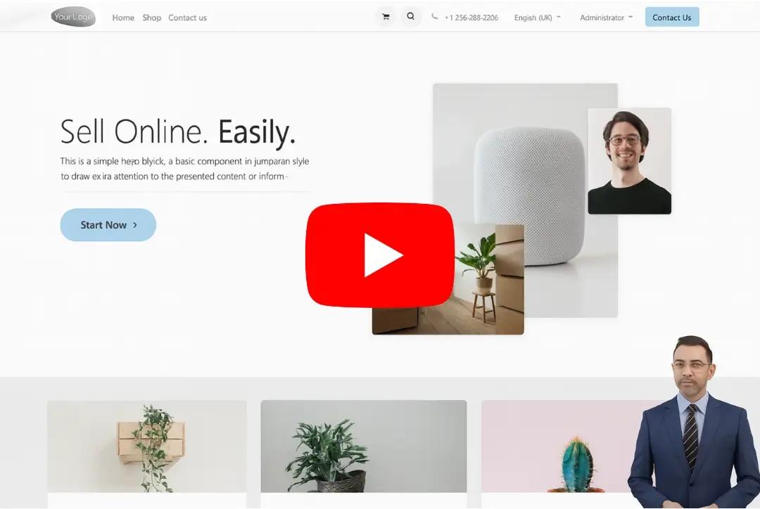 Прев’ю відео YouTube з кнопкою відтворення на сайті