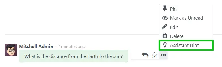 Функція Assistant Hint у чаті CRM системи