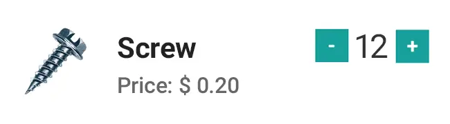 Картка товару Screw з вартістю
