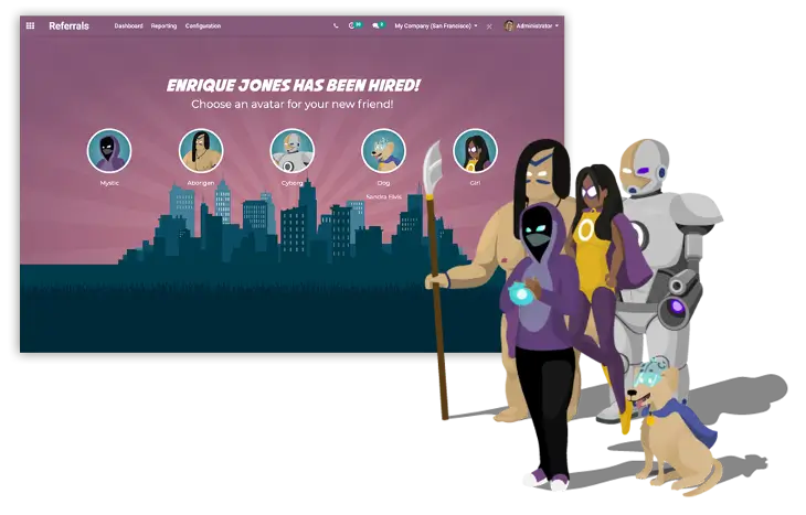Реферальна програма з наймом кандидата та вибором аватара