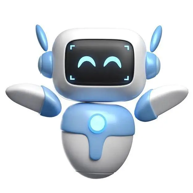 Милий 3D робот-асистент з усмішкою — чат-бот та AI підтримка для бізнесу