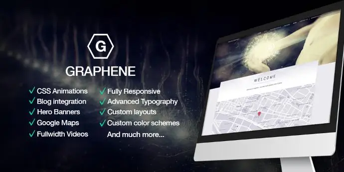 Graphene тема — адаптивний веб-дизайн з CSS анімаціями та сучасною типографікою