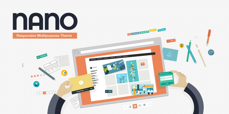 Nano адаптивна мультицільова тема — сучасний дизайн сайту та інтерфейс веб-розробки
