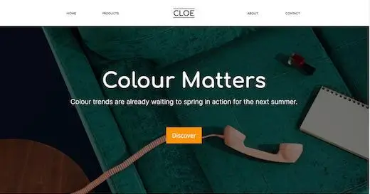 Cloe сайт — тренди кольорів та сучасний дизайн інтерфейсу веб-сторінки
