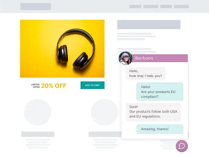 Онлайн магазин з чатом підтримки — товар зі знижкою та консультація клієнта