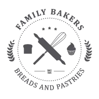 Логотип пекарні — Family Bakers breads and pastries стильний вінтажний дизайн