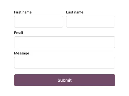 Контактна форма сайту — введення імені, email та повідомлення для зв’язку