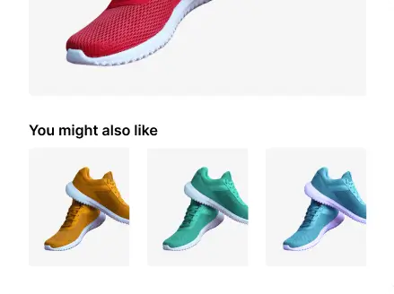 Рекомендовані товари — кросівки різних кольорів у блоці “You might also like”