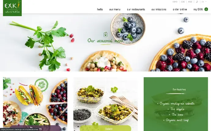 EKKI ресторан — сайт з сезонним меню та органічними стравами